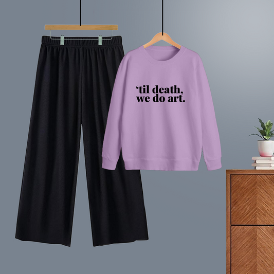 Winter tracksuit til death we do art sweatshirt with free size flapper