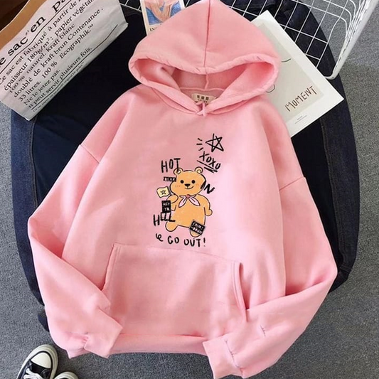 Go out bear Fleece hoodie