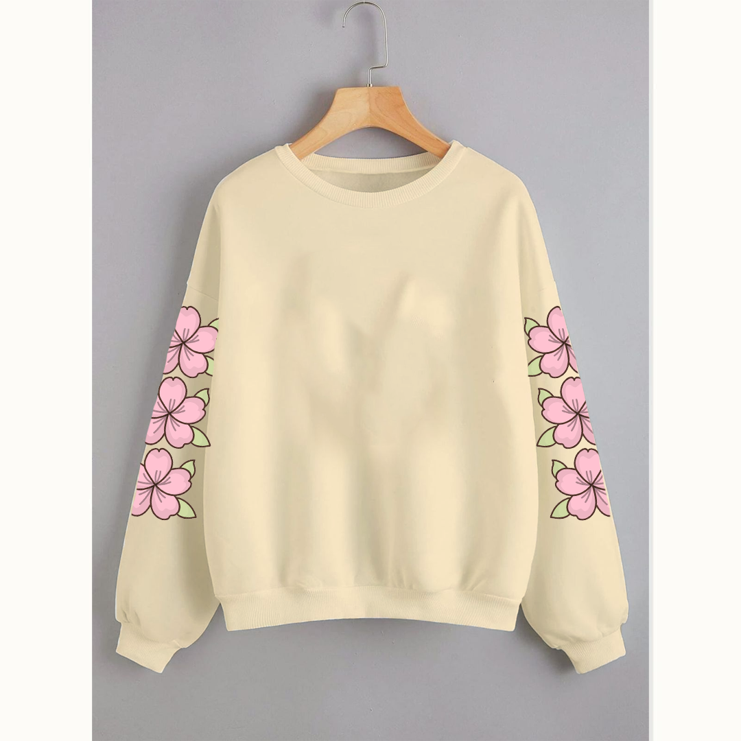 Flower sleeve sweatshirt