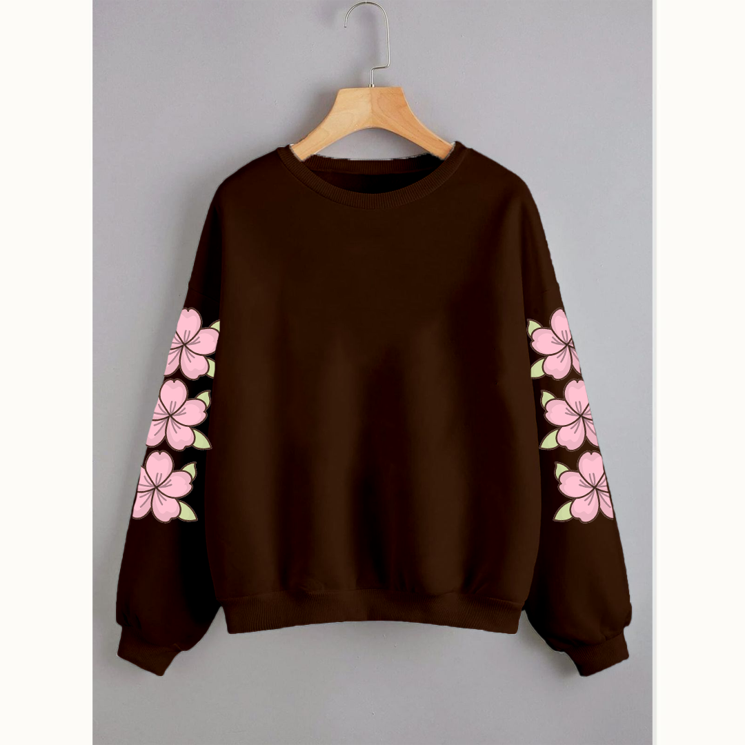 Flower sleeve sweatshirt