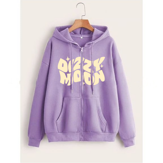 Dizzy moon zipper with hood