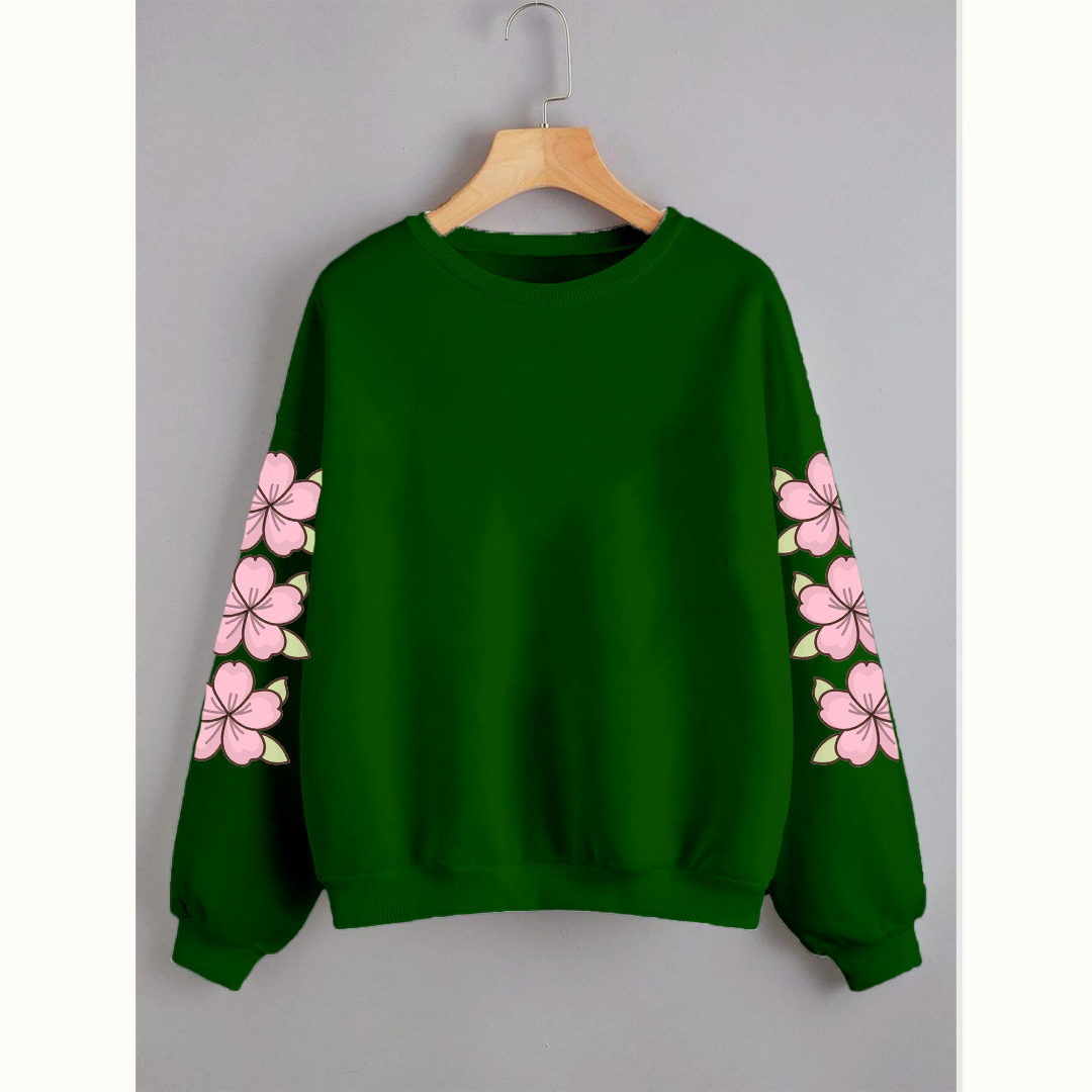 Flower sleeve sweatshirt