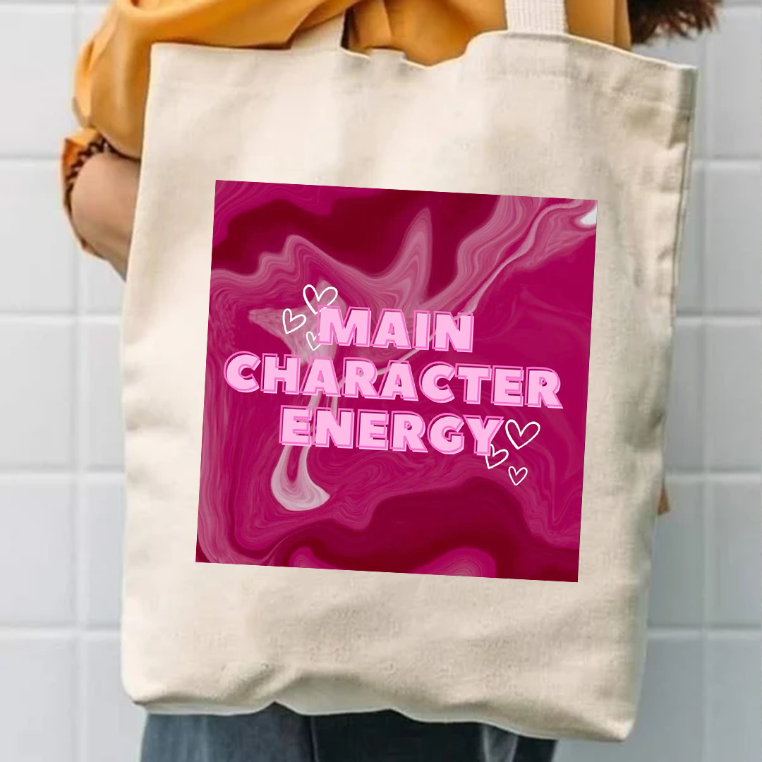 Main character energy tote bag