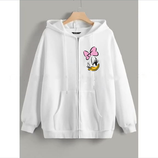 Duck face logo zipper with hood
