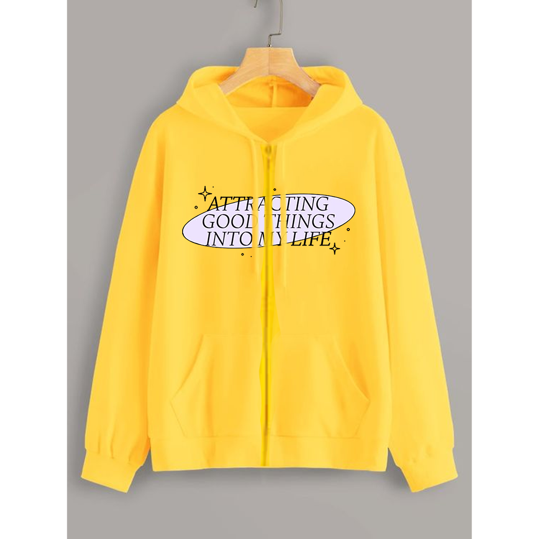 Attracting good things zipper with hood