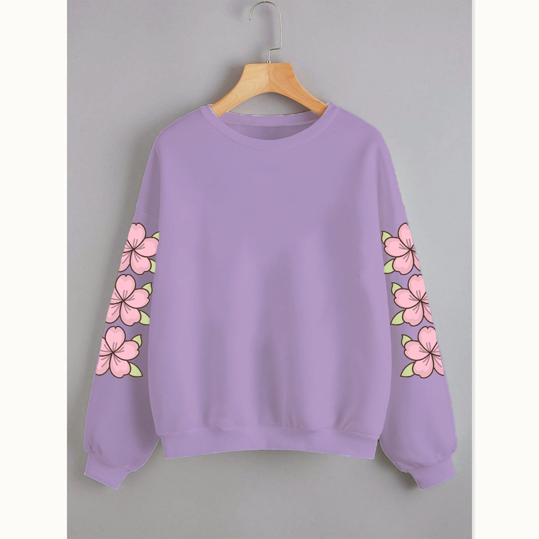Flower sleeve sweatshirt
