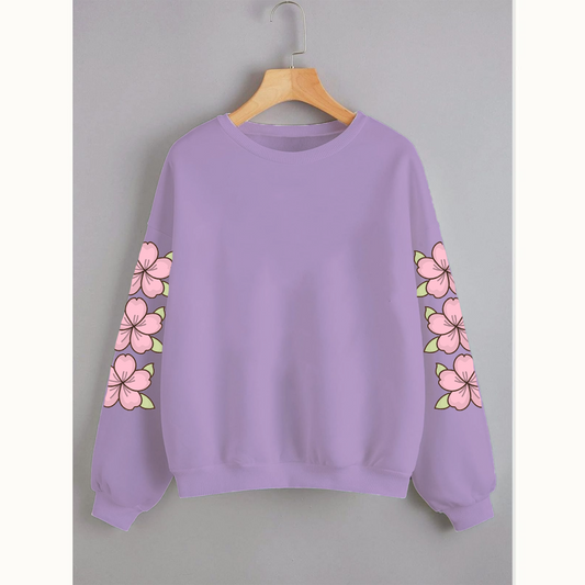 Flower sleeve sweatshirt