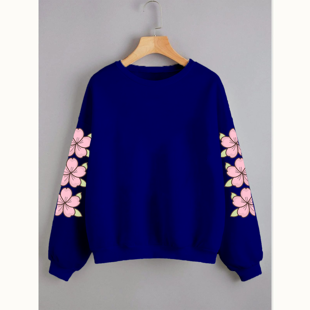 Flower sleeve sweatshirt