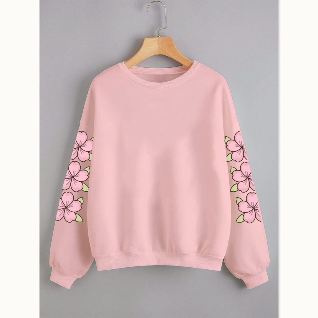 Flower sleeve sweatshirt