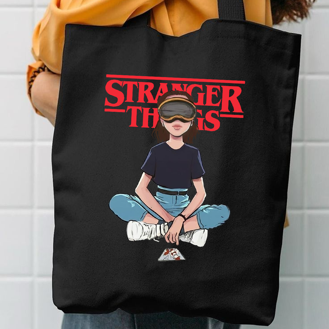 Stranger things canvas tote bag