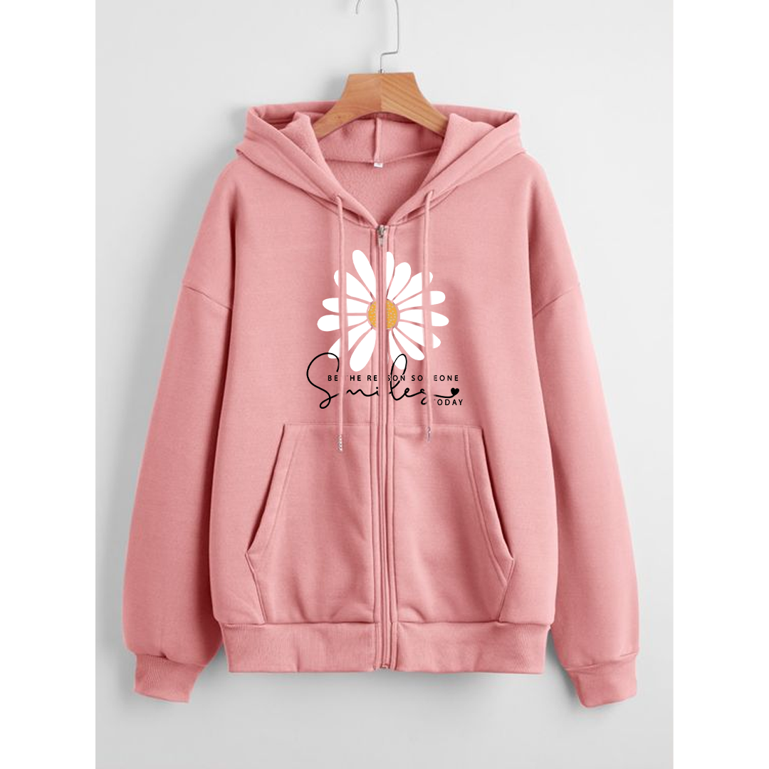Be the reason someones smile today zipper with hood