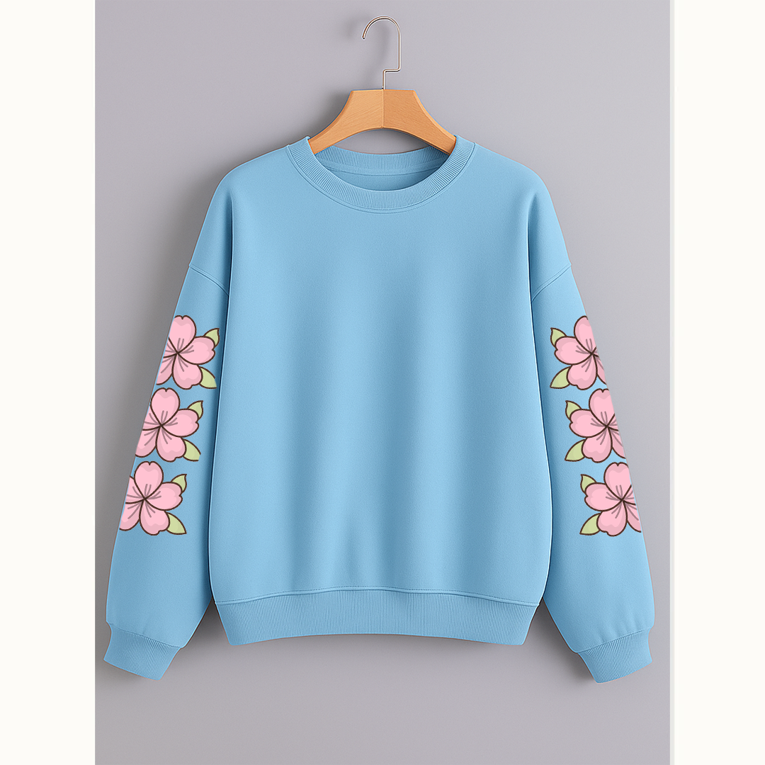 Flower sleeve sweatshirt