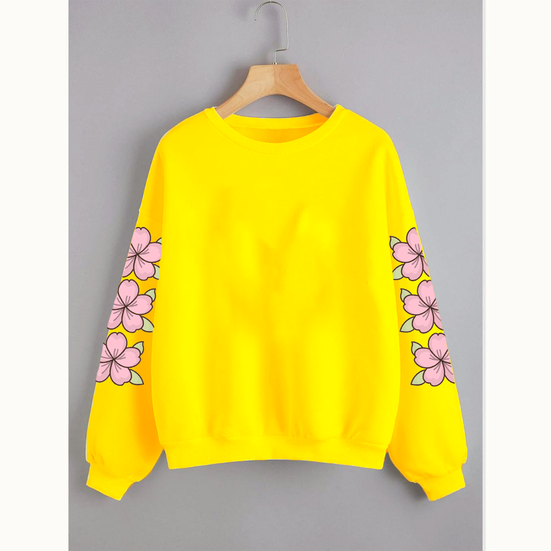 Flower sleeve sweatshirt