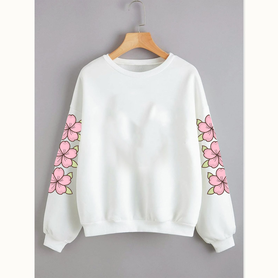 Flower sleeve sweatshirt