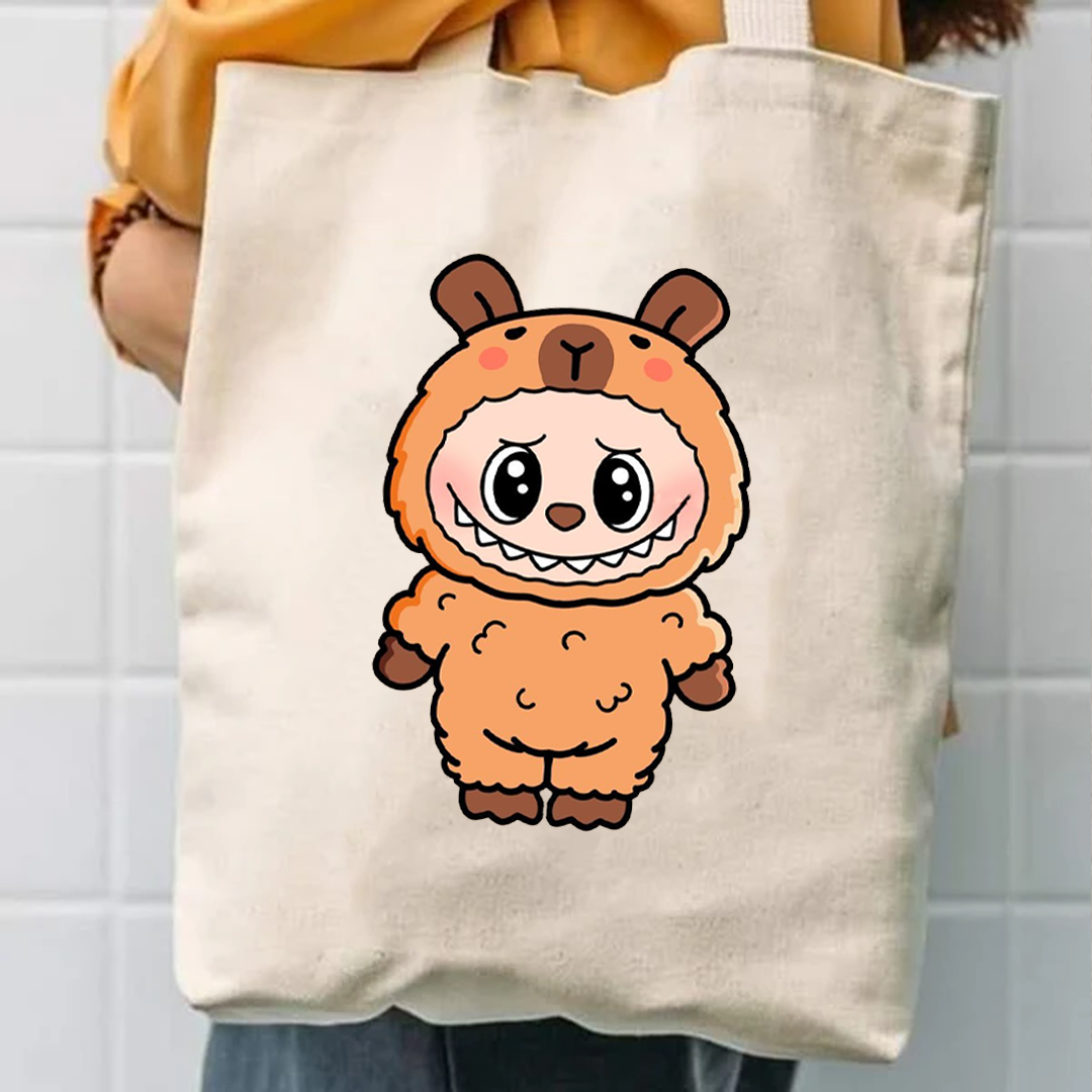 Capybara labubu tote bag