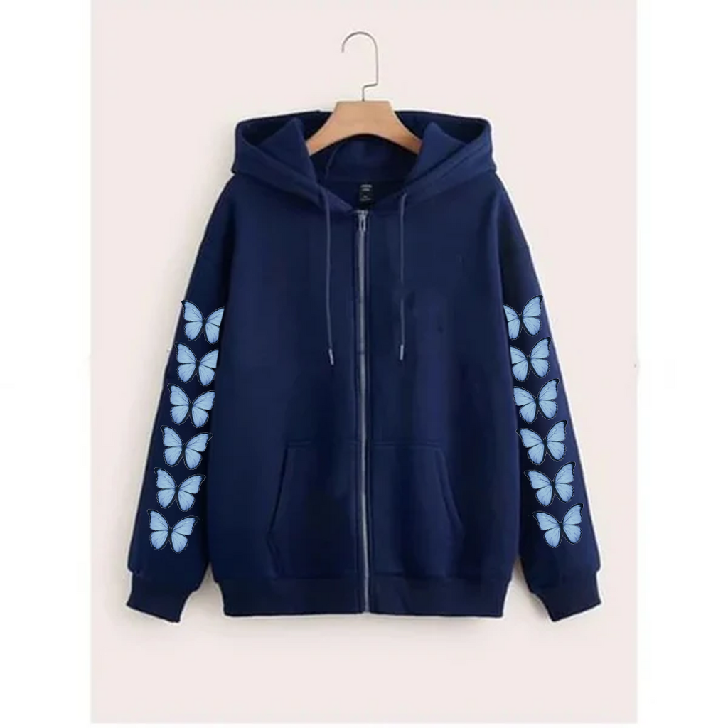 Butterfly sleeves zipper hoodie