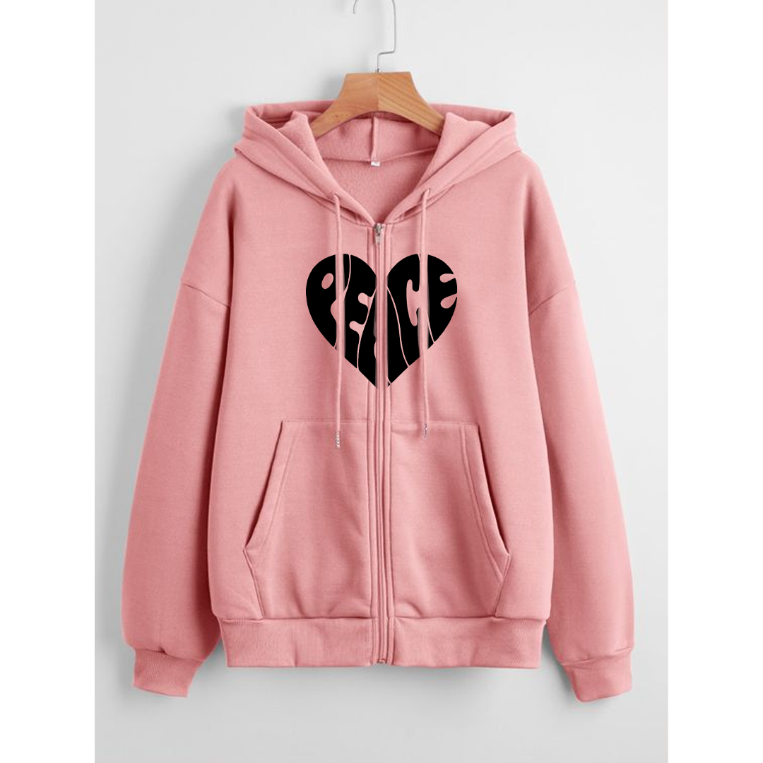 Peace zipper with hood
