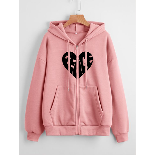 Peace zipper with hood