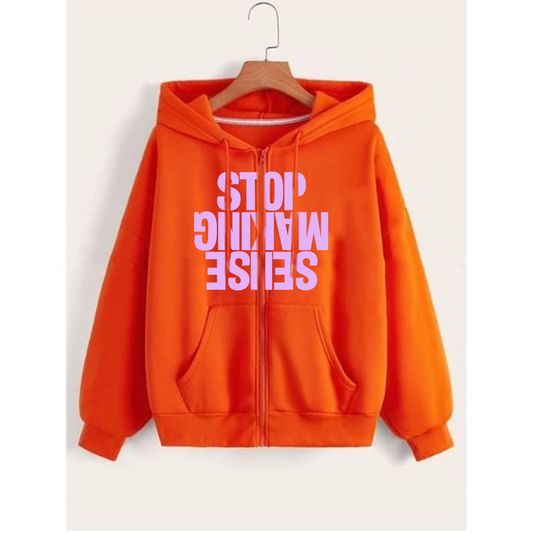 Stop making sense zipper with hood