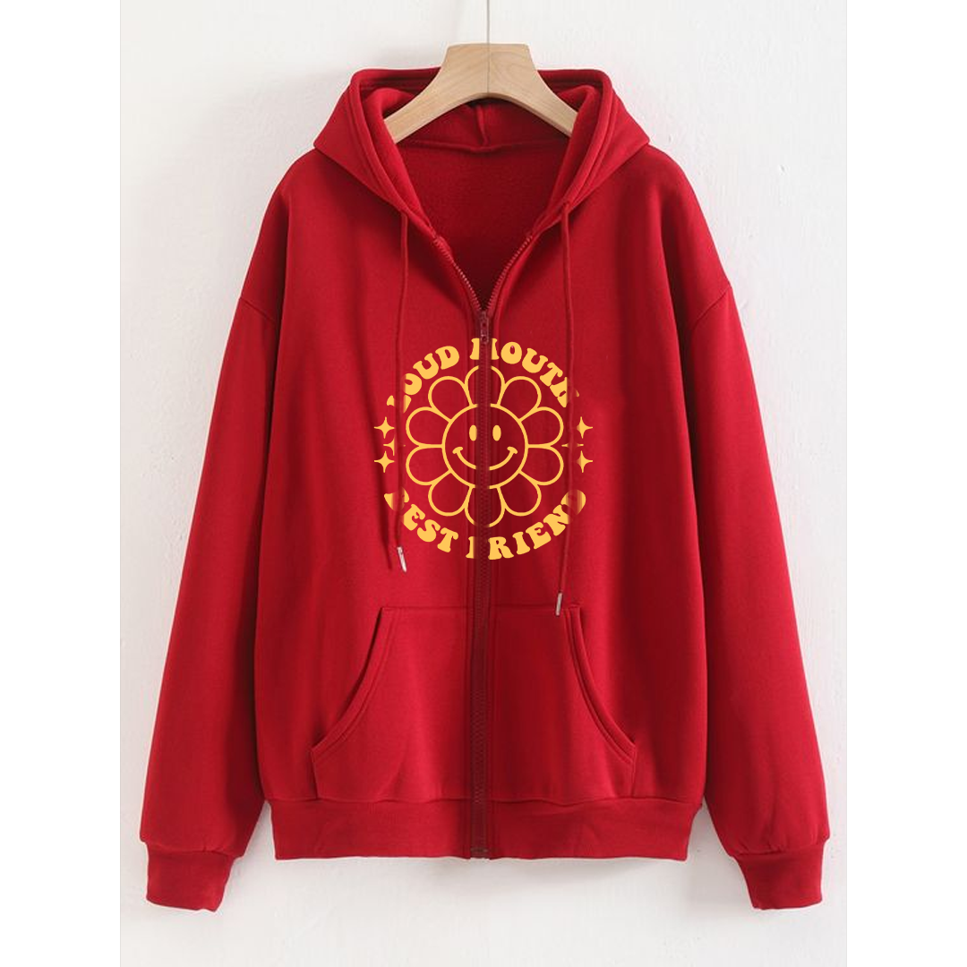 Loud mouth best friend zipper with hood