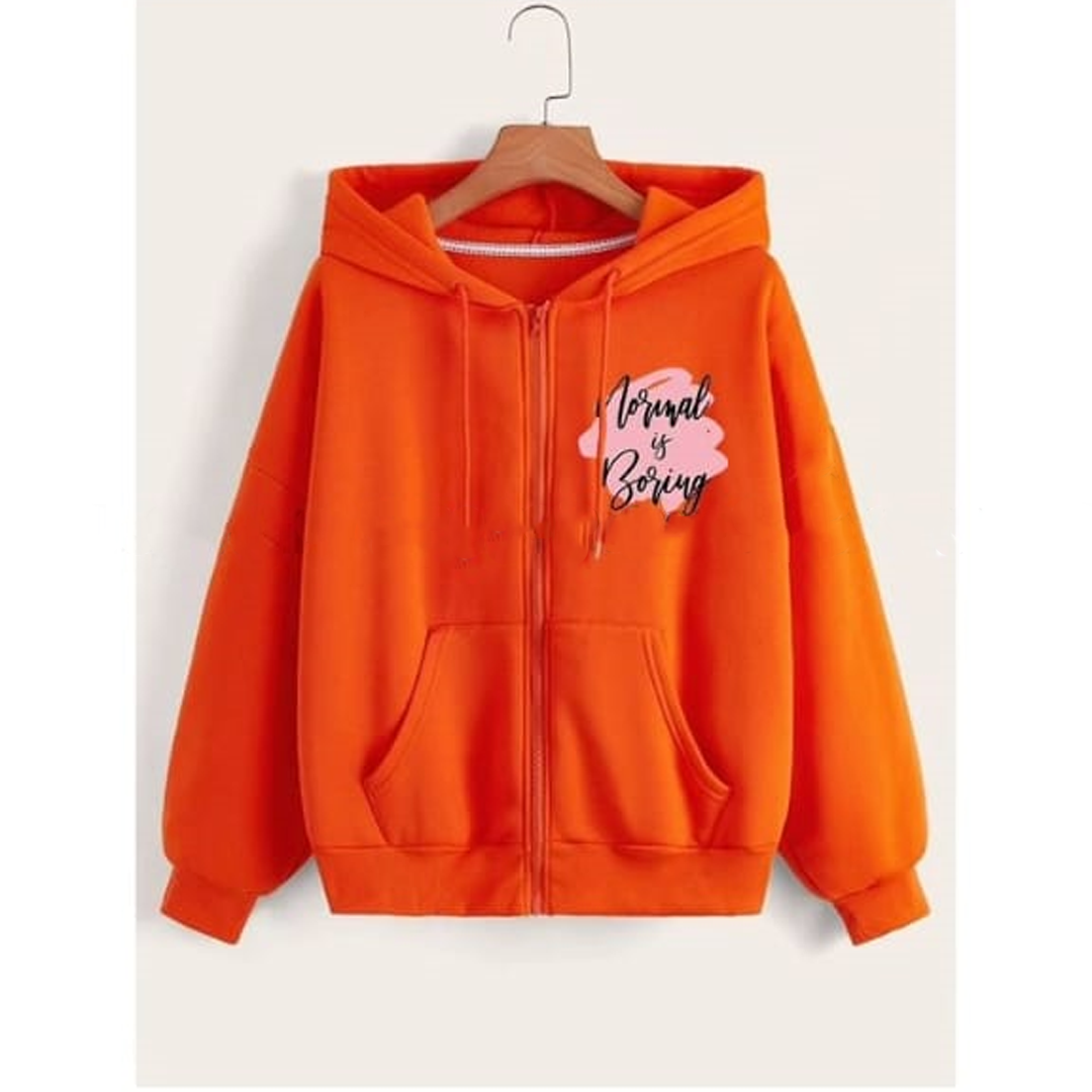 Normal is boring zipper with hood