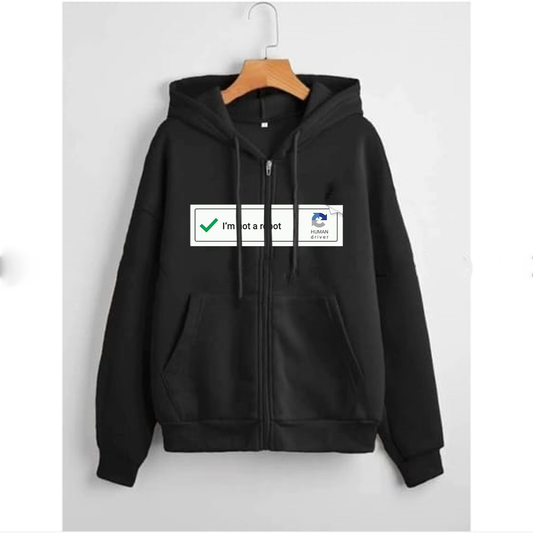 I am not a robot zipper with hood