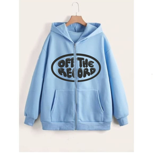 Off the record zipper with hood