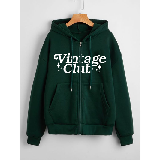 Vintage club zipper with hood