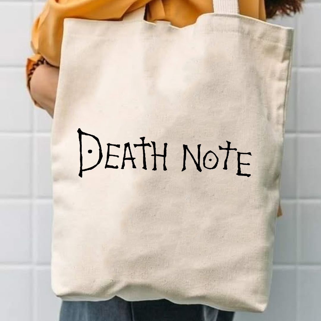 Death note canvas tote bag