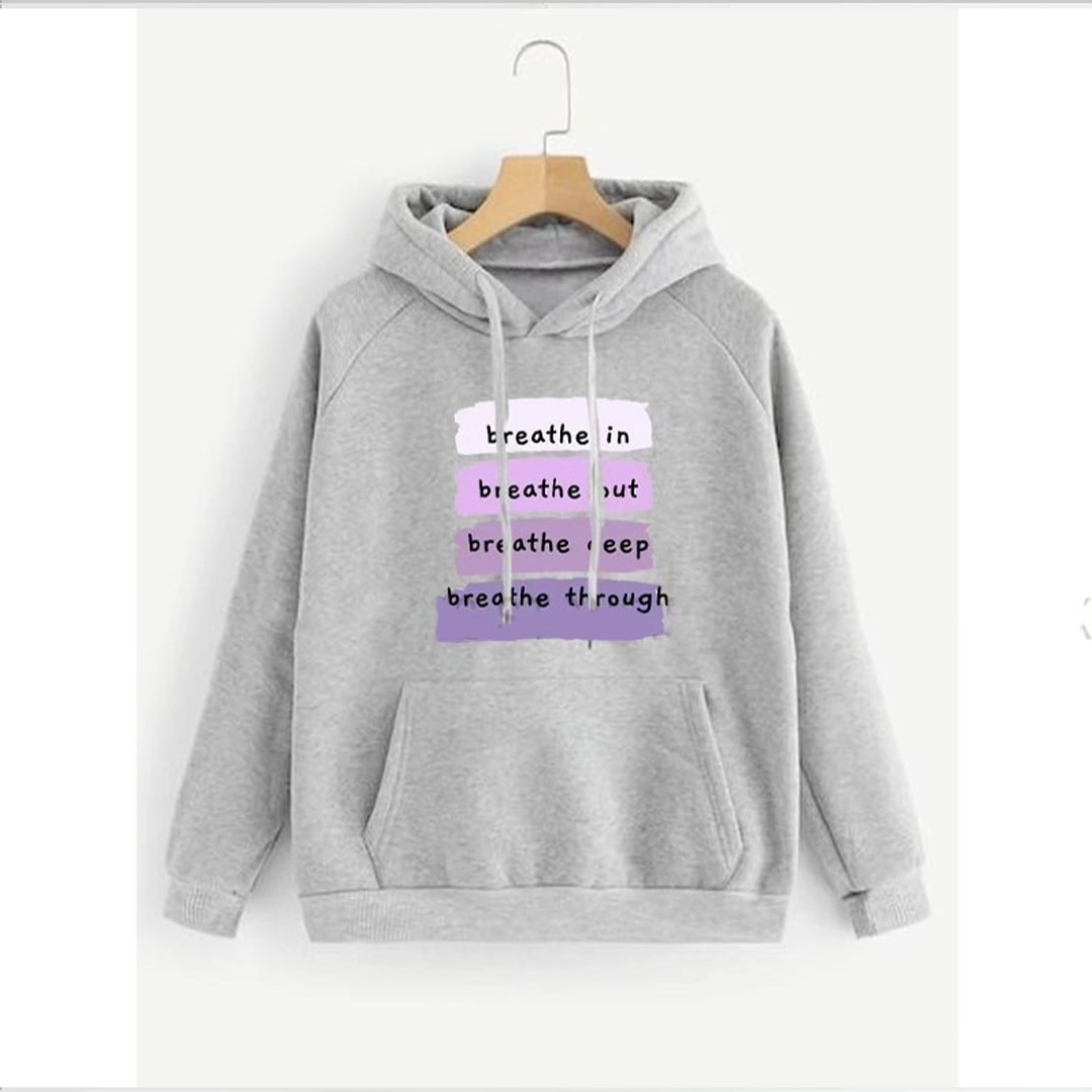Breath in breath out breath deep breath through Fleece hoodie