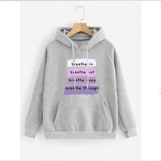 Breath in breath out breath deep breath through Fleece hoodie
