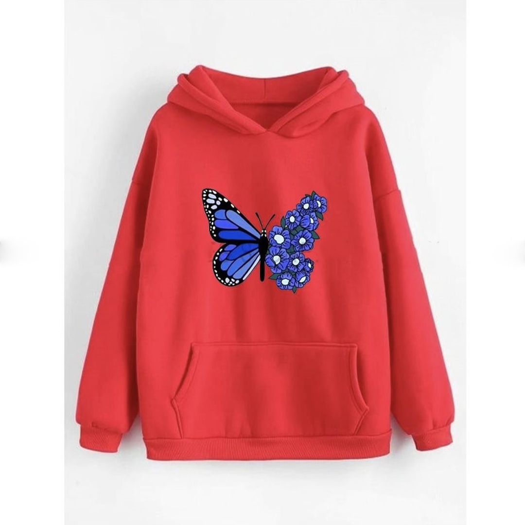 Flower butterfly Fleece hoodie
