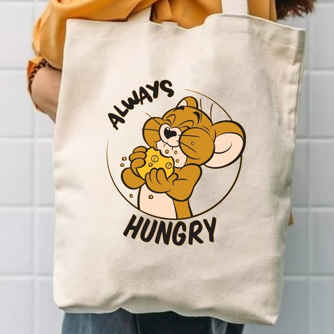 Always hungry canvas tote bag