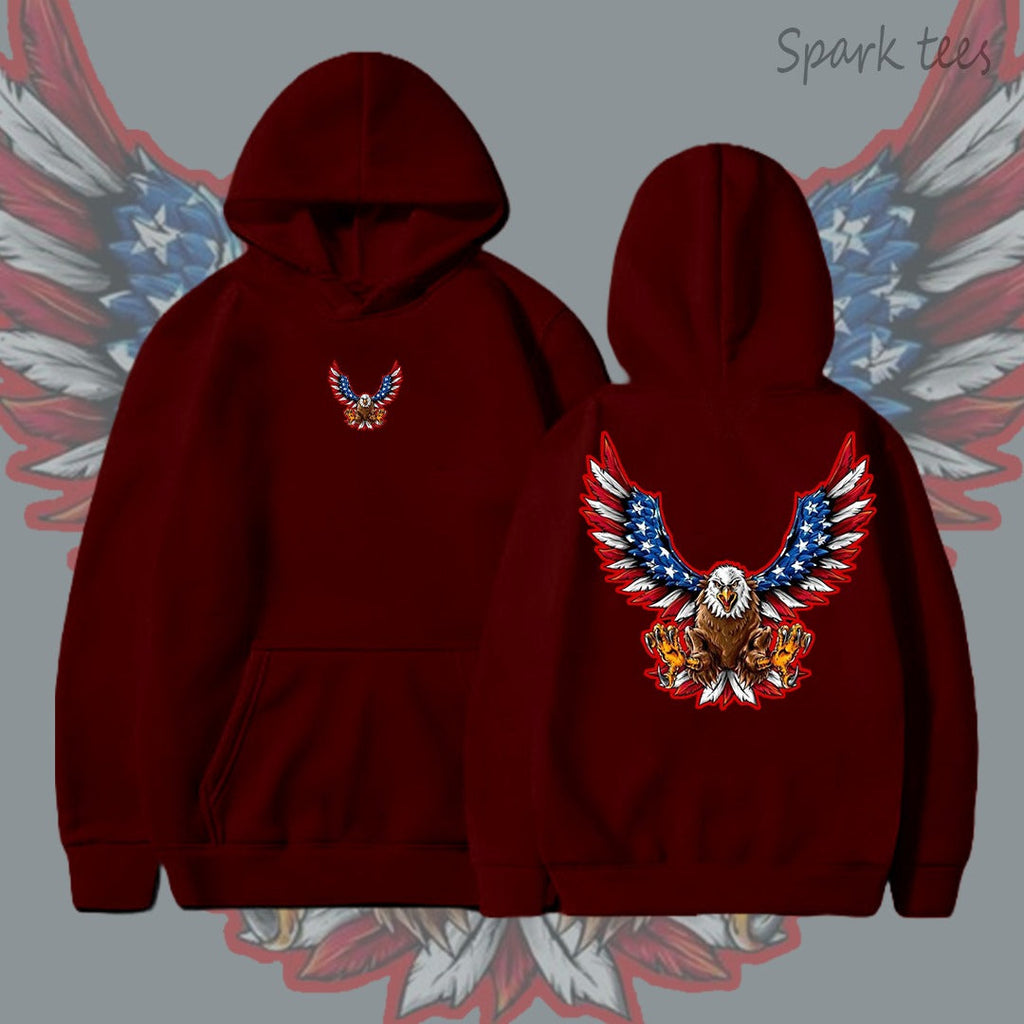 Eagle Behind Printed Hoodie