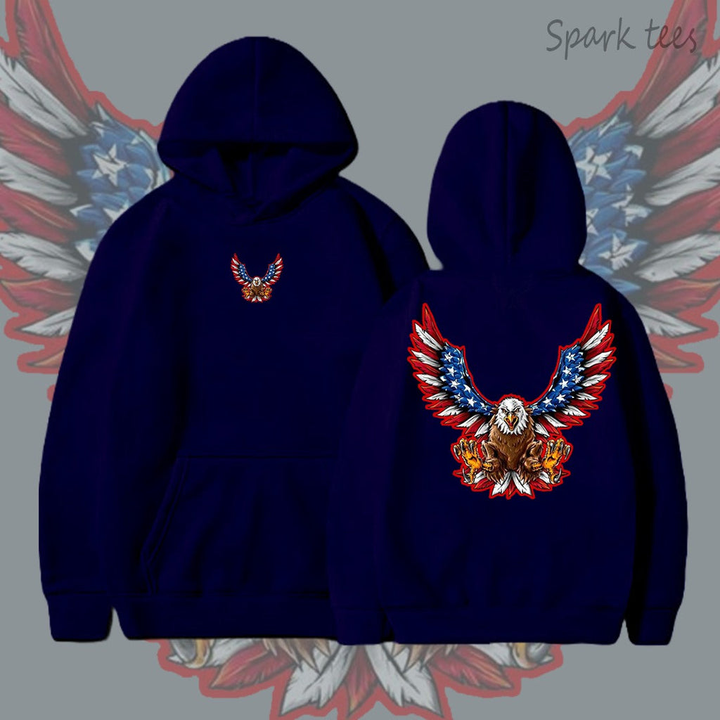 Eagle Behind Printed Hoodie