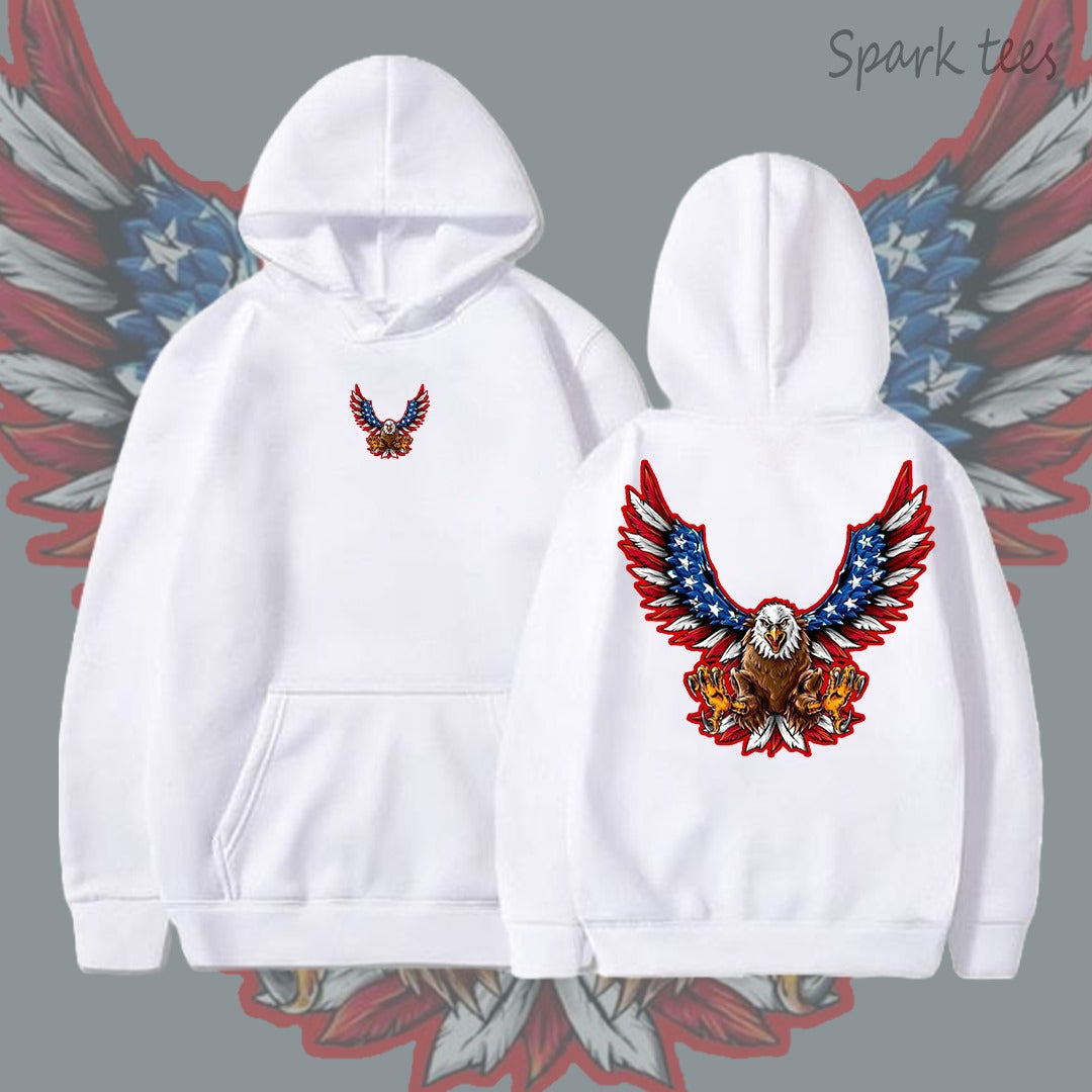 Eagle Behind Printed Hoodie