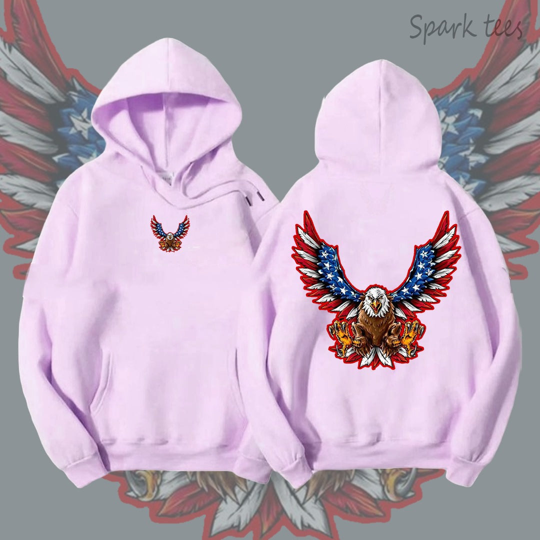 Eagle Behind Printed Hoodie