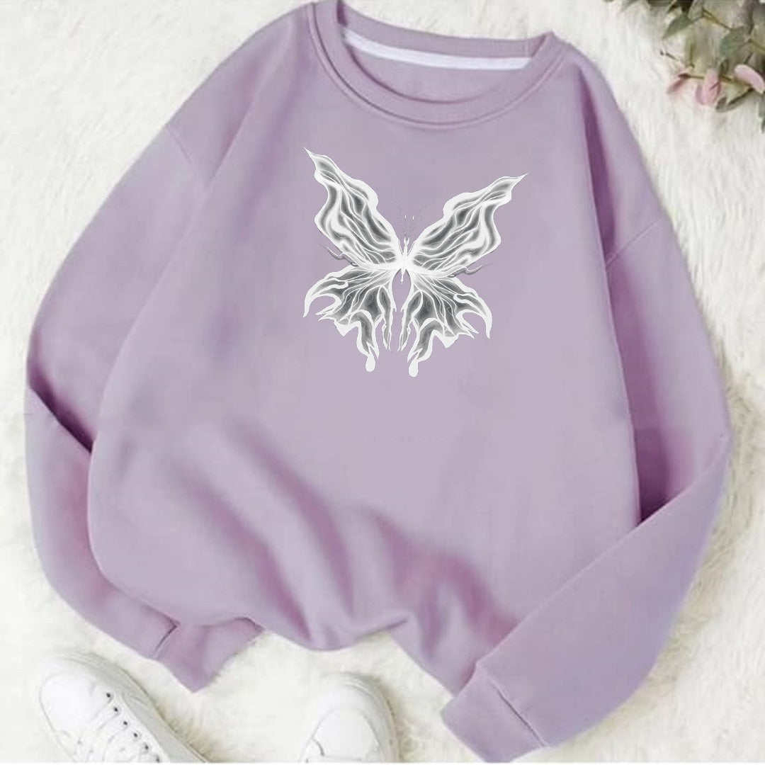 White fire butterfly Fleece Sweat Shirt