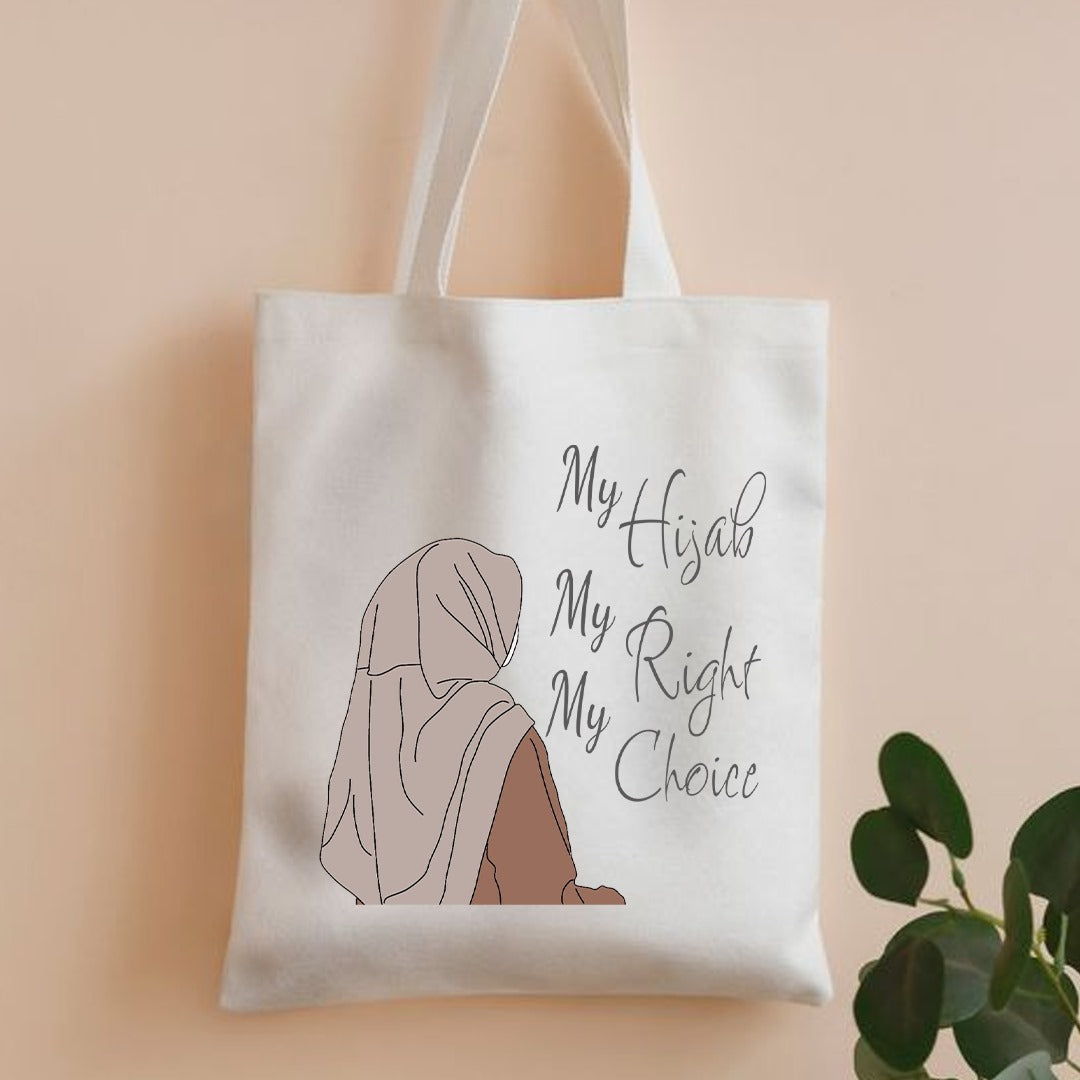 My hijab my rights my rules canvas tote bag