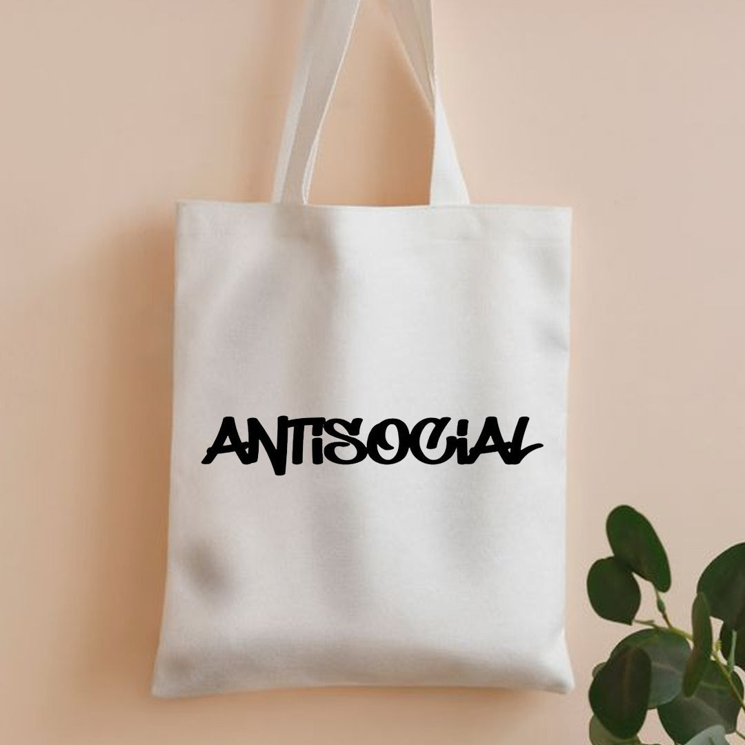 Antisocial canvas tote bag