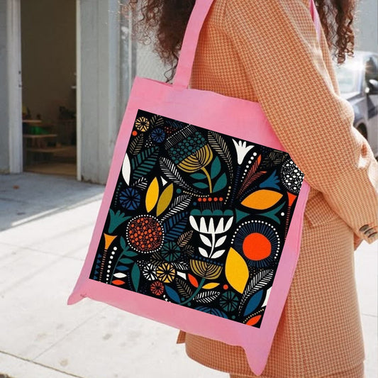 Abstract pattern canvas tote bag