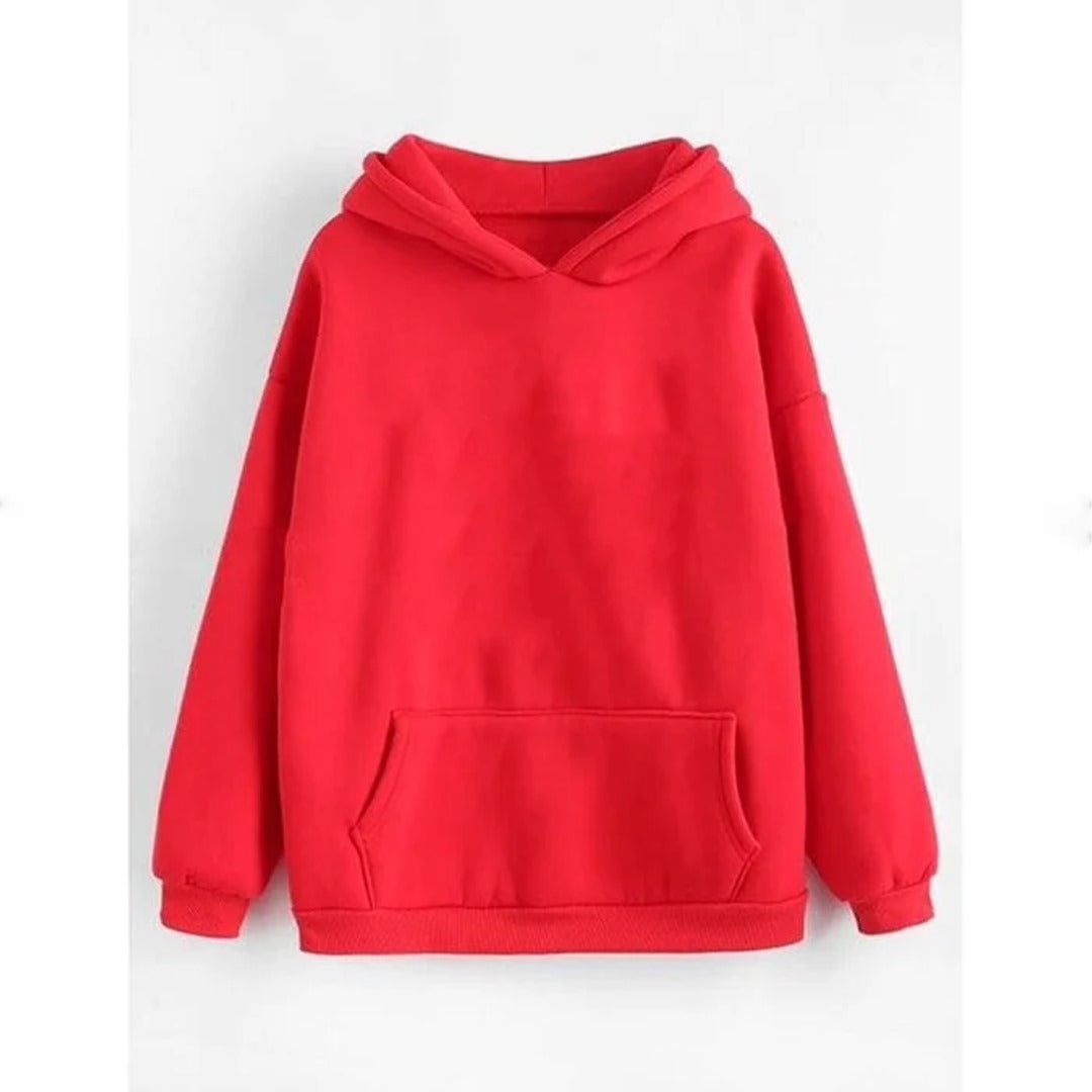 Red fleece hoodie