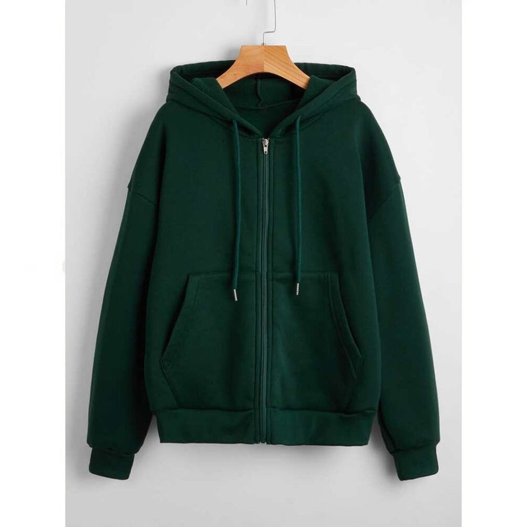 Bottle Green zipper hoodie