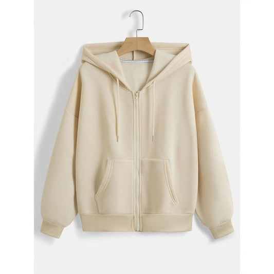 Beige zipper hoodie
