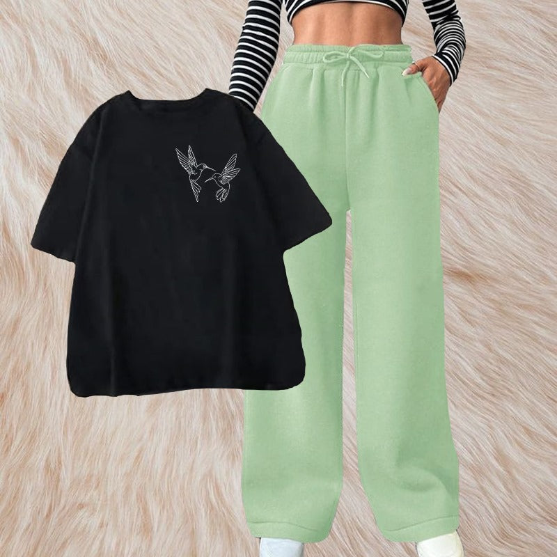 Bird Printed Summer Tracksuit