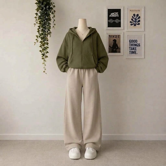 Olive Zipper With Beige Flapper