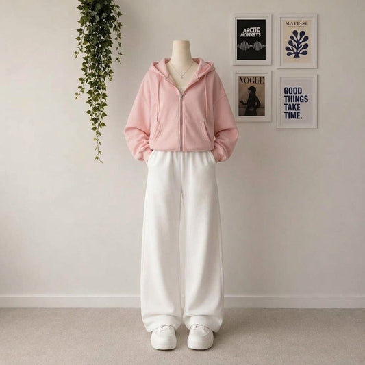 Pink Zipper With White Flapper