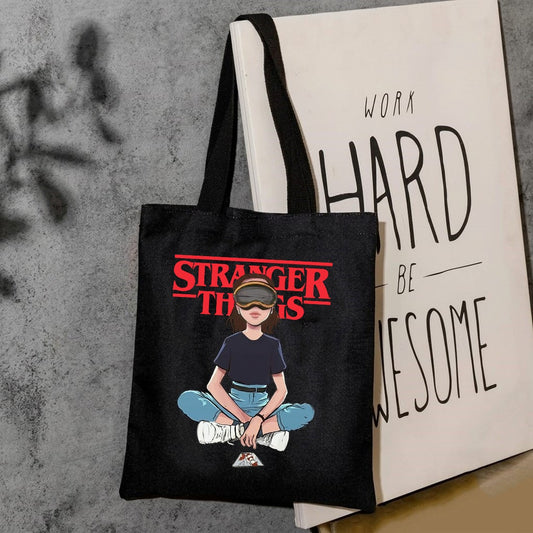 Stranger things canvas tote bag