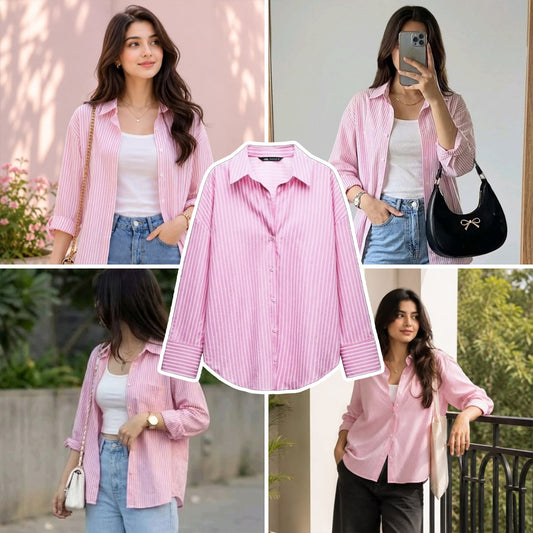 Pink Striped Button Down Shirt