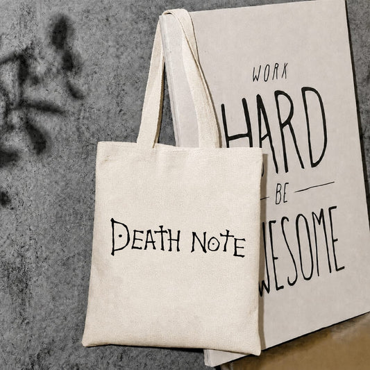 Death note canvas tote bag
